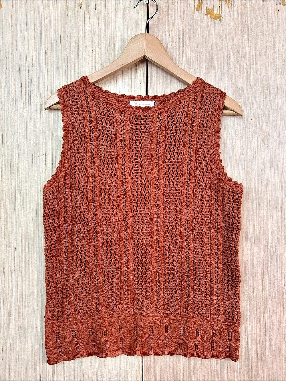 KIRUNDO Knit Tank Top in Brunt Orange NWT